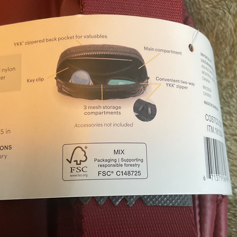 Lole Quilted Belt Bag - Deep Red - Picture 3 of 3